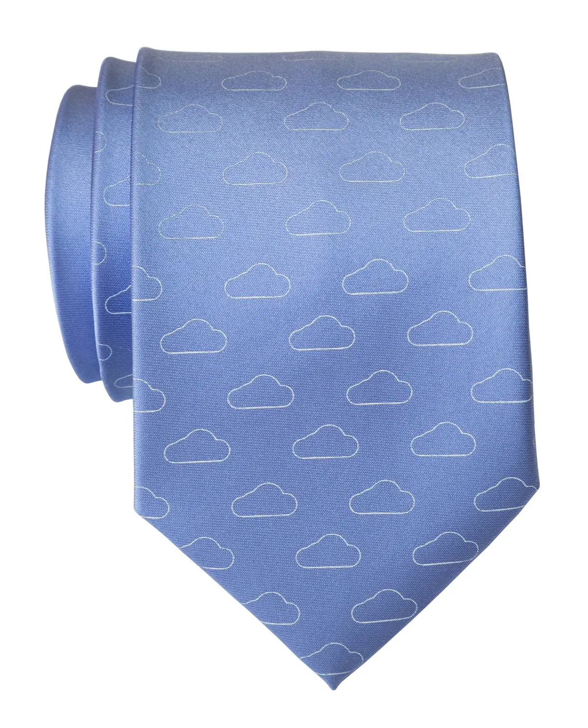 Cloud Print Necktie, Partly Cloudy Print Tie 8