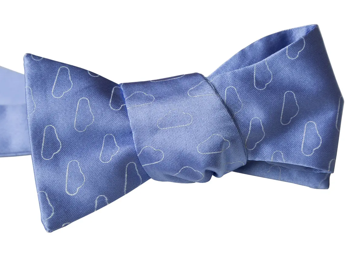 Partly Cloudy Bow Tie, Cloud Pattern Tie 2