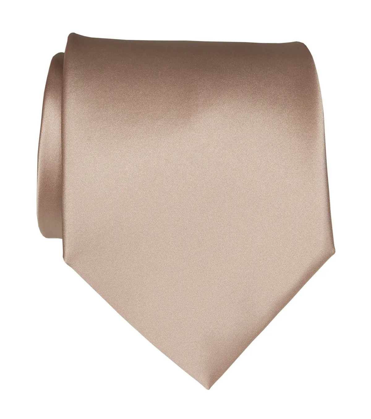 Peach Necktie. Light Pink Solid Color Satin Finish Tie, No Print 1