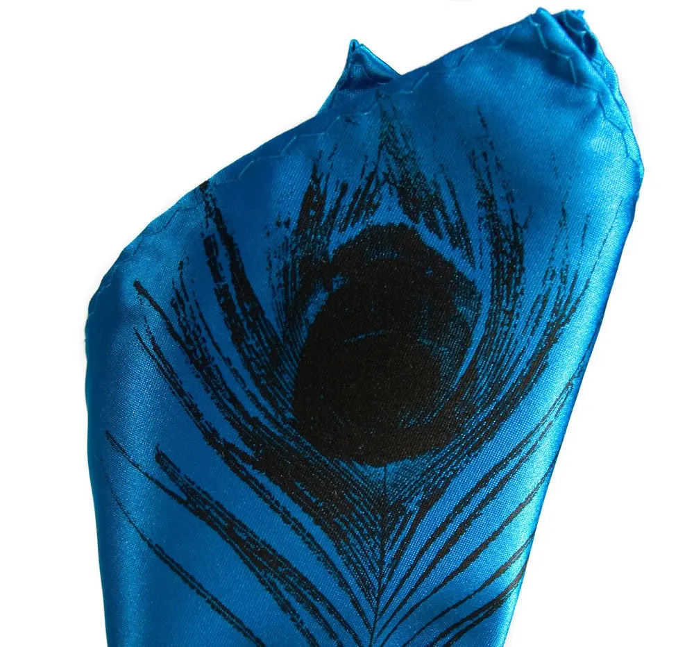 Peacock Feather Pocket Square 1