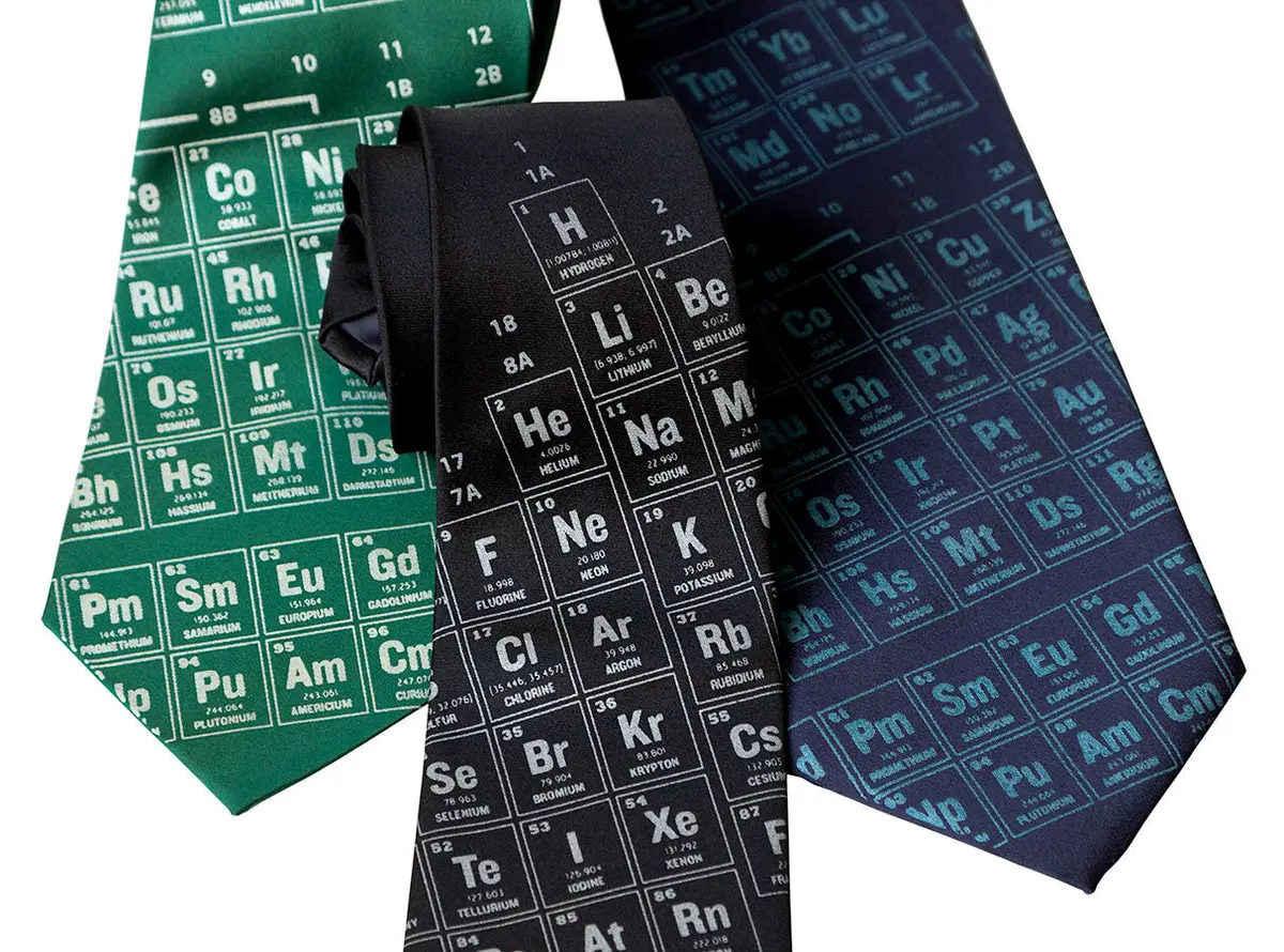 Periodic Table Necktie. Science Print Tie 1