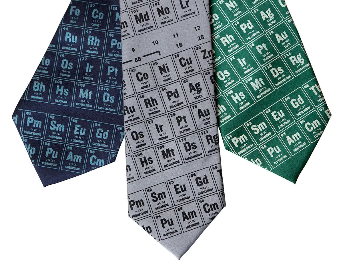 Periodic Table Silk Necktie. Science Print Tie 1