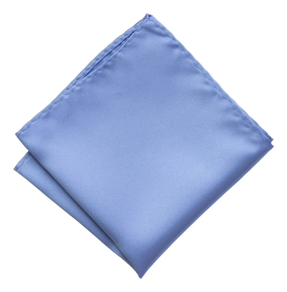 Periwinkle Pocket Square. Lavender Blue Solid Color Satin Finish, No Print 1