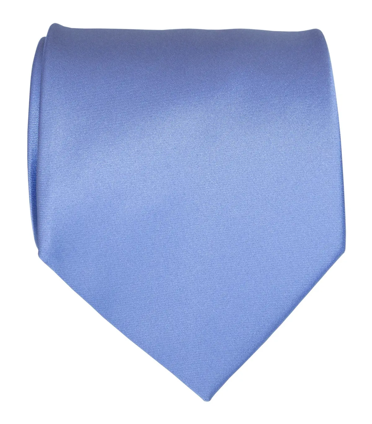 Periwinkle Necktie. Lavender Blue Solid Color Satin Finish Tie, No Print 1