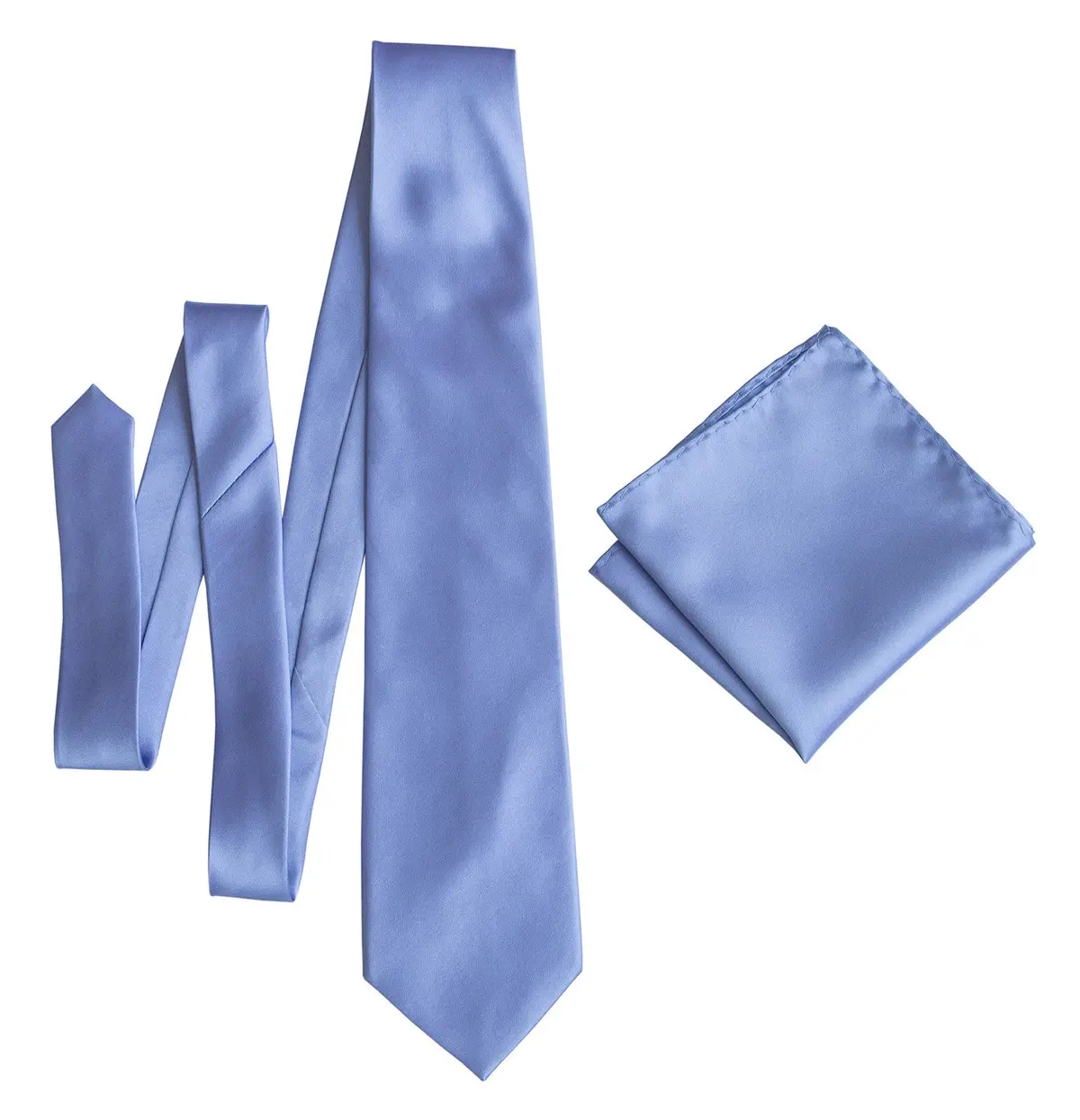 Periwinkle Necktie. Lavender Blue Solid Color Satin Finish Tie, No Print 6