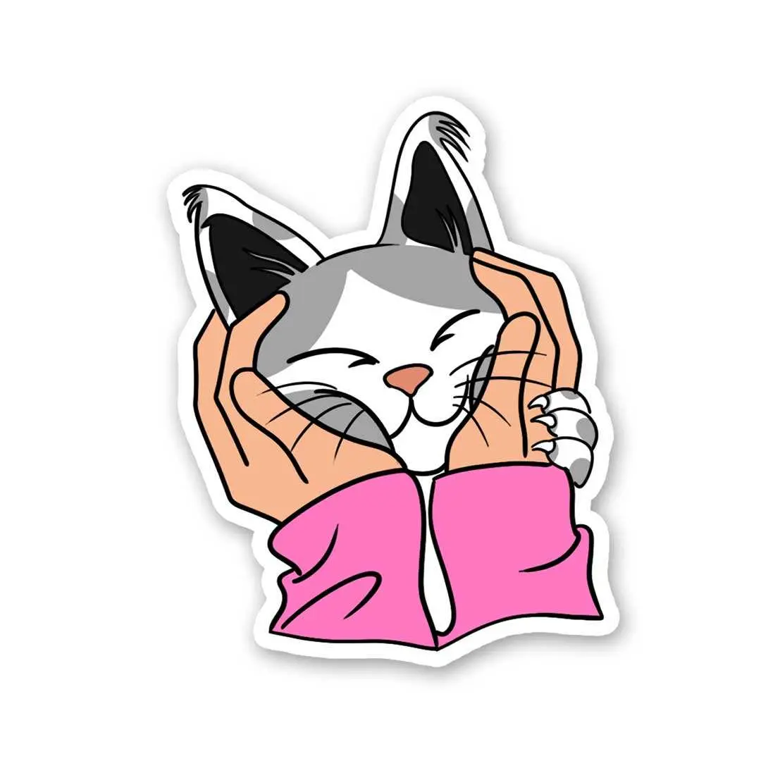 Petting A Cat Sticker 1