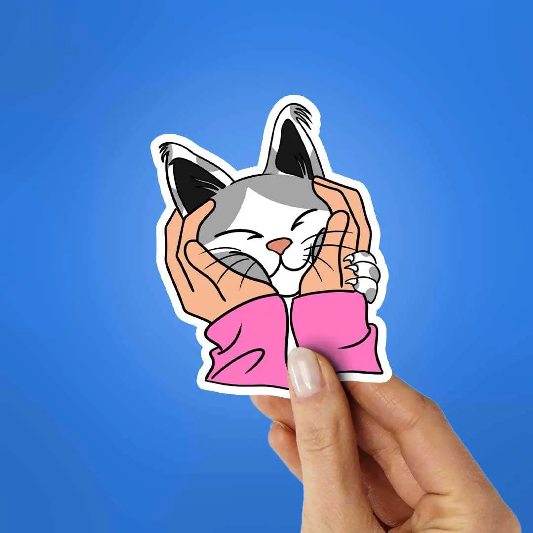 Petting A Cat Sticker 2