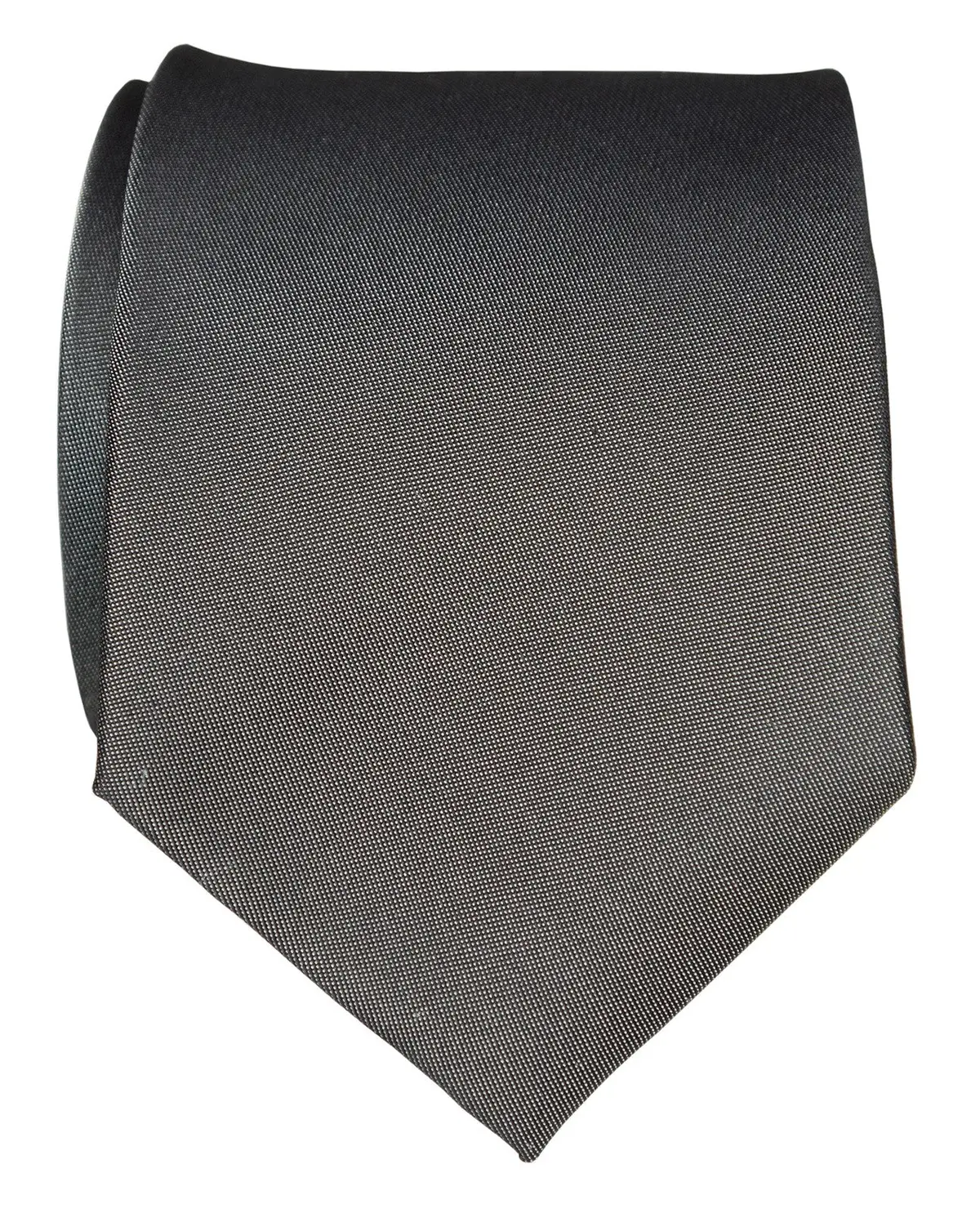 Pewter Shot Necktie. Dark Grey Solid Color Woven Silk Tie, No Print 1