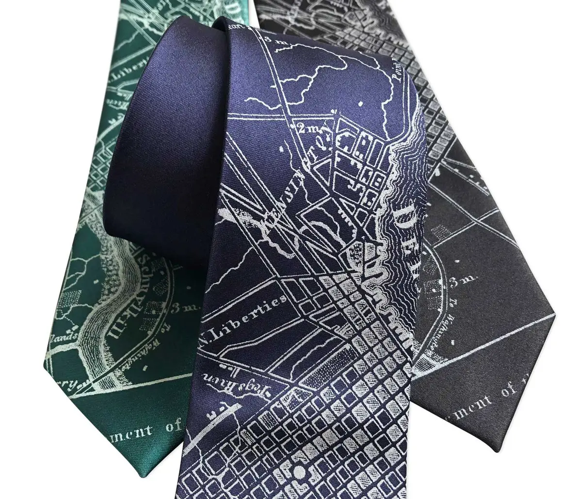 Philadelphia City Map Necktie, Pennsylvania Tie 4