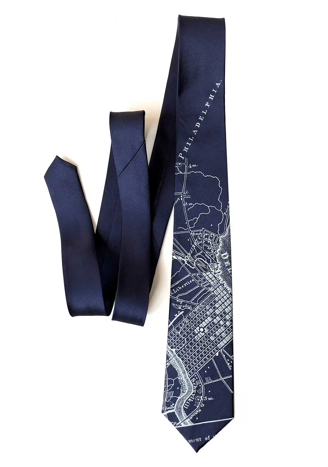 Philadelphia City Map Necktie, Pennsylvania Tie 5