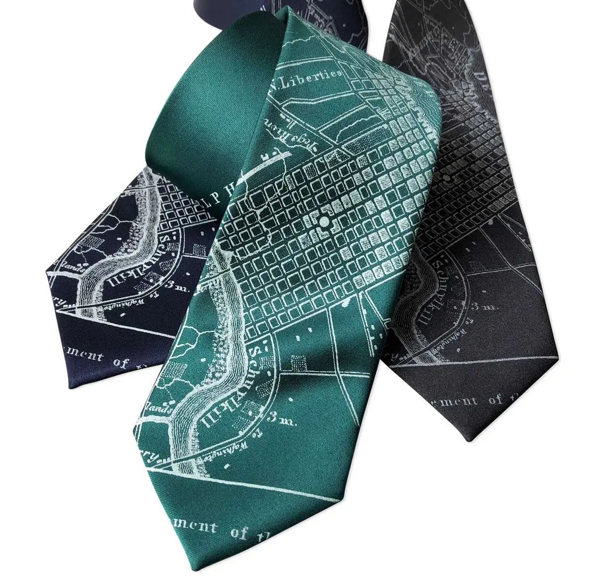 Philadelphia City Map Necktie, Pennsylvania Tie 9