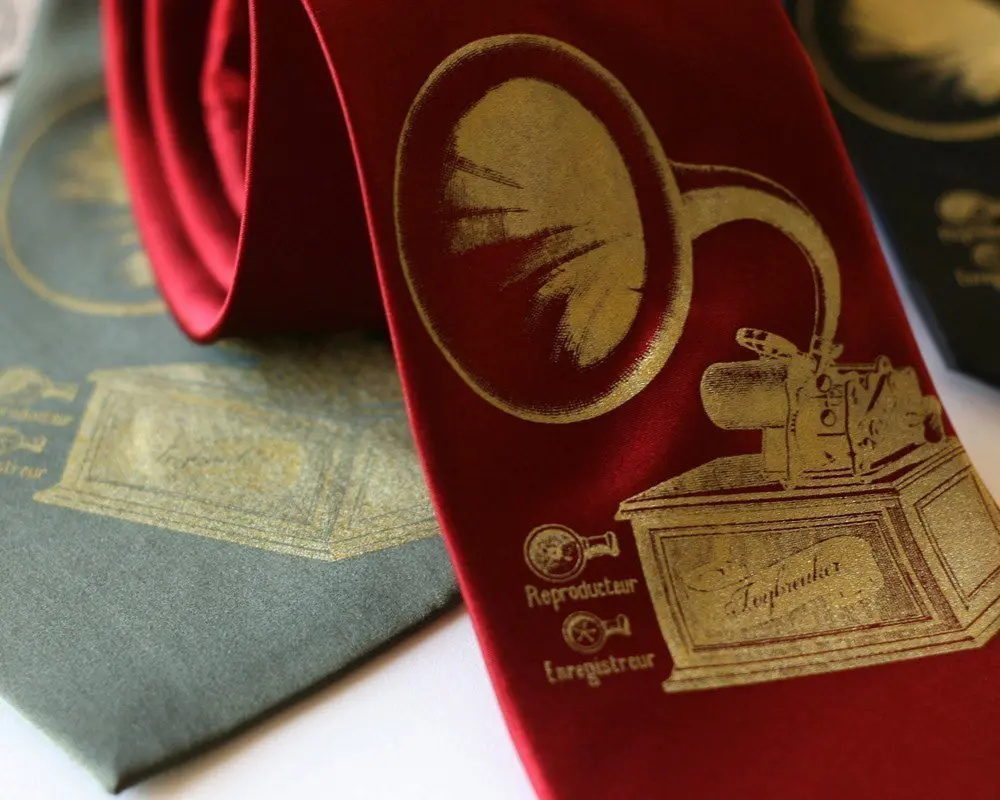 Phonograph Silk Necktie 2