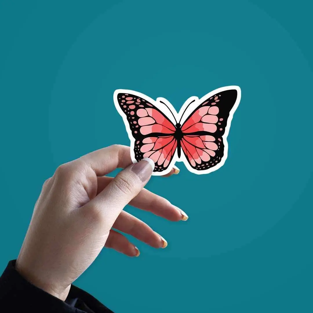Pink Butterfly Sticker 2