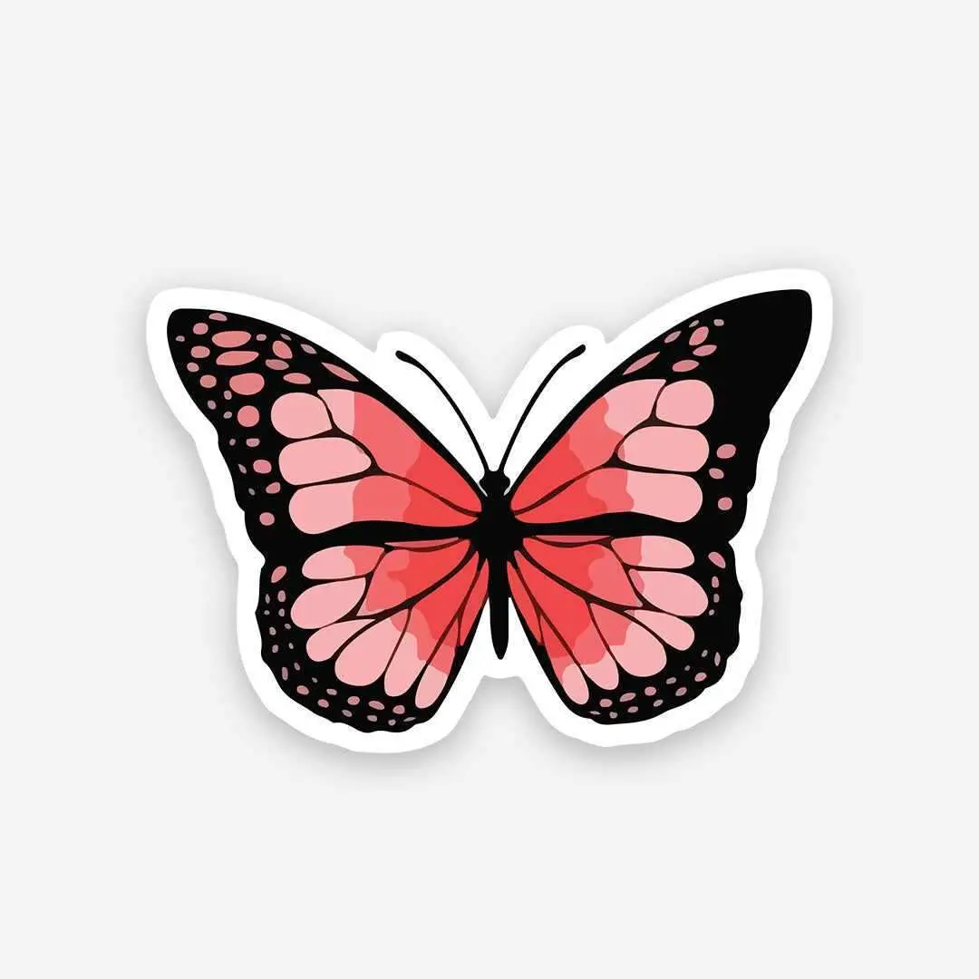 Pink Butterfly Sticker 1