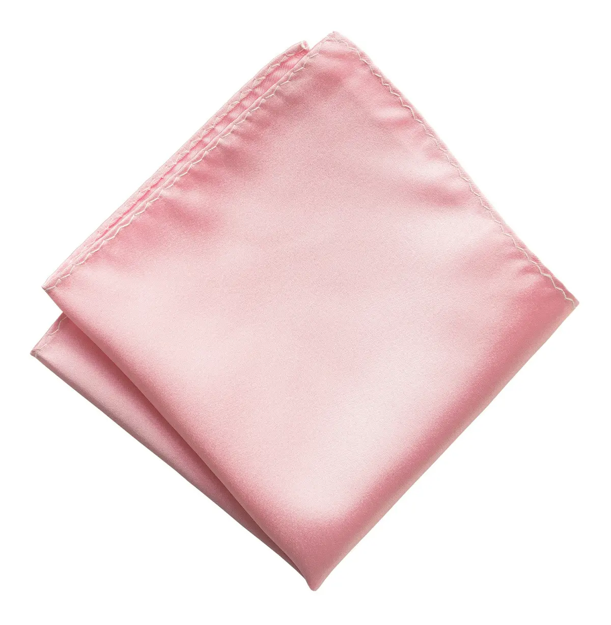 Pink Pocket Square. Solid Color Satin Finish, No Print 1
