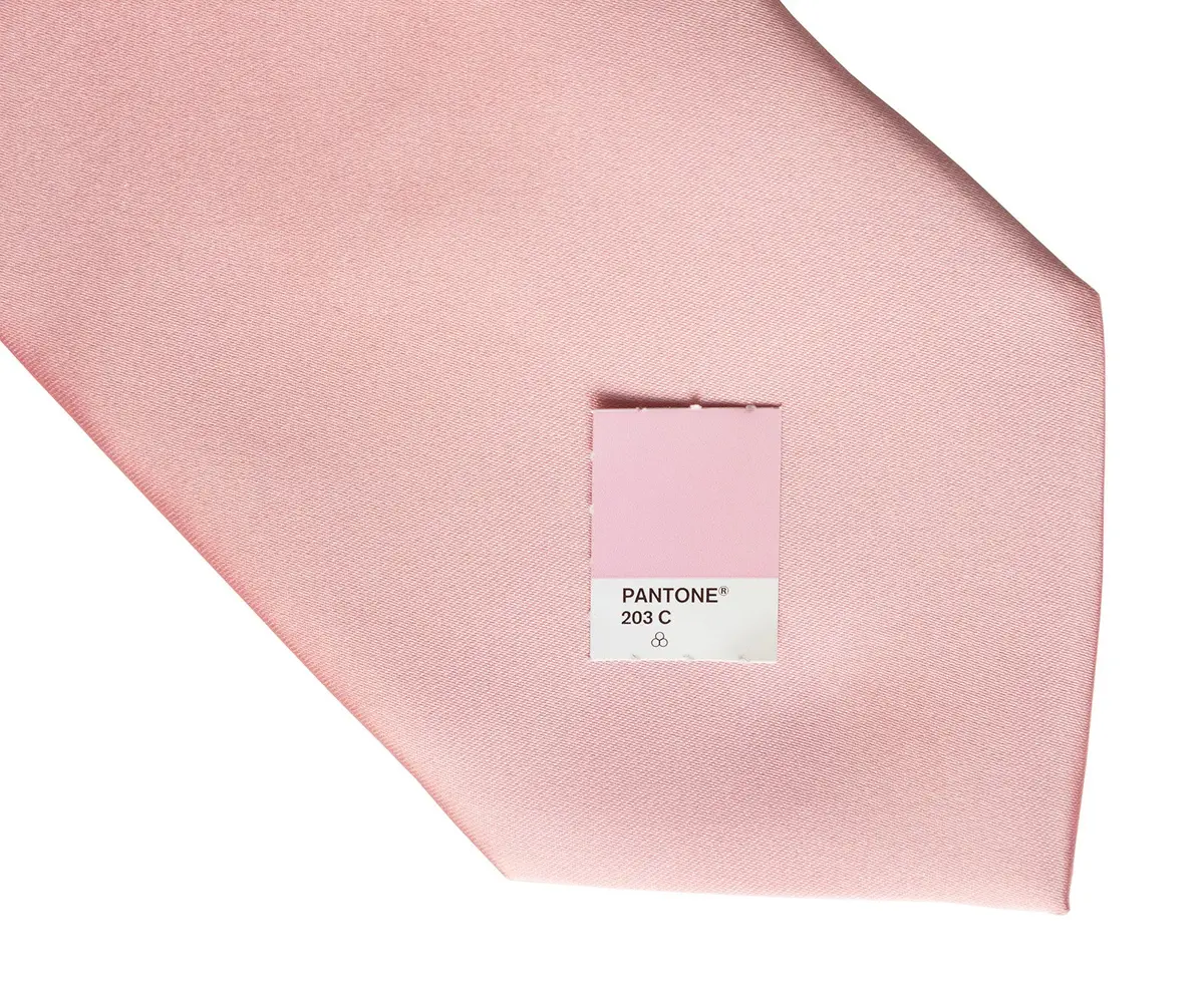 Pink Necktie. Solid Color Satin Finish Tie, No Print 2