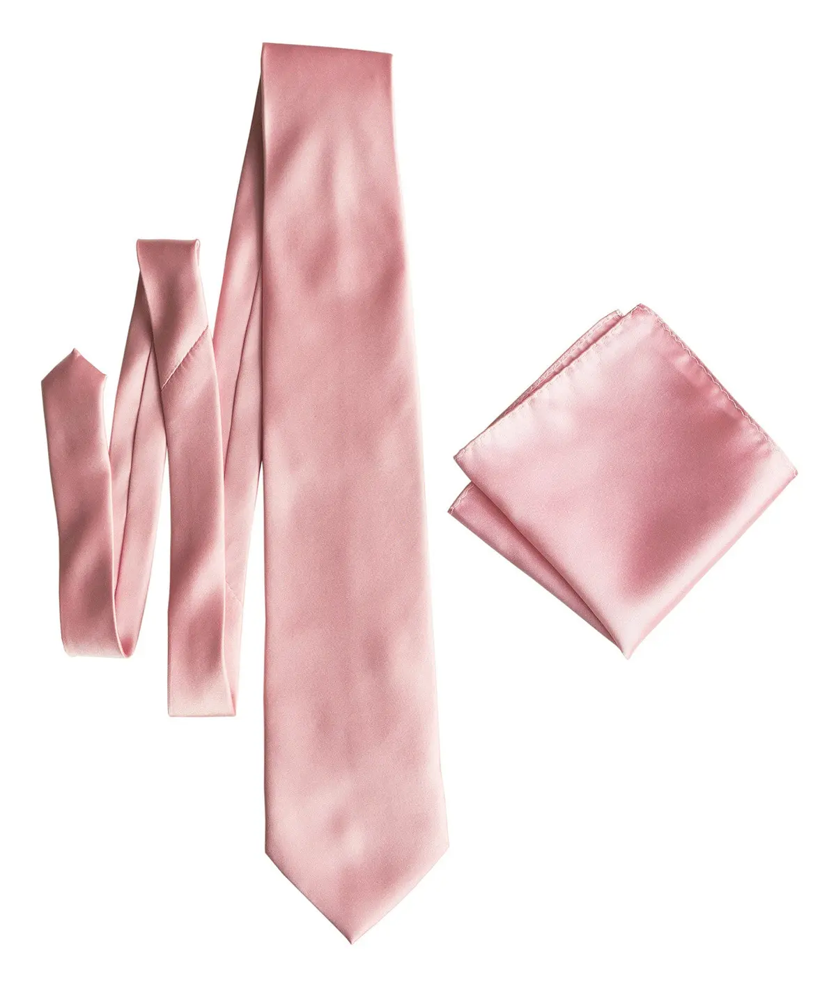 Pink Necktie. Solid Color Satin Finish Tie, No Print 6