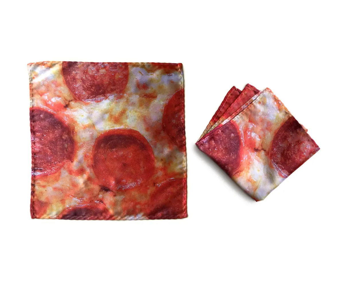 Pepperoni Pizza Pocket Square 1
