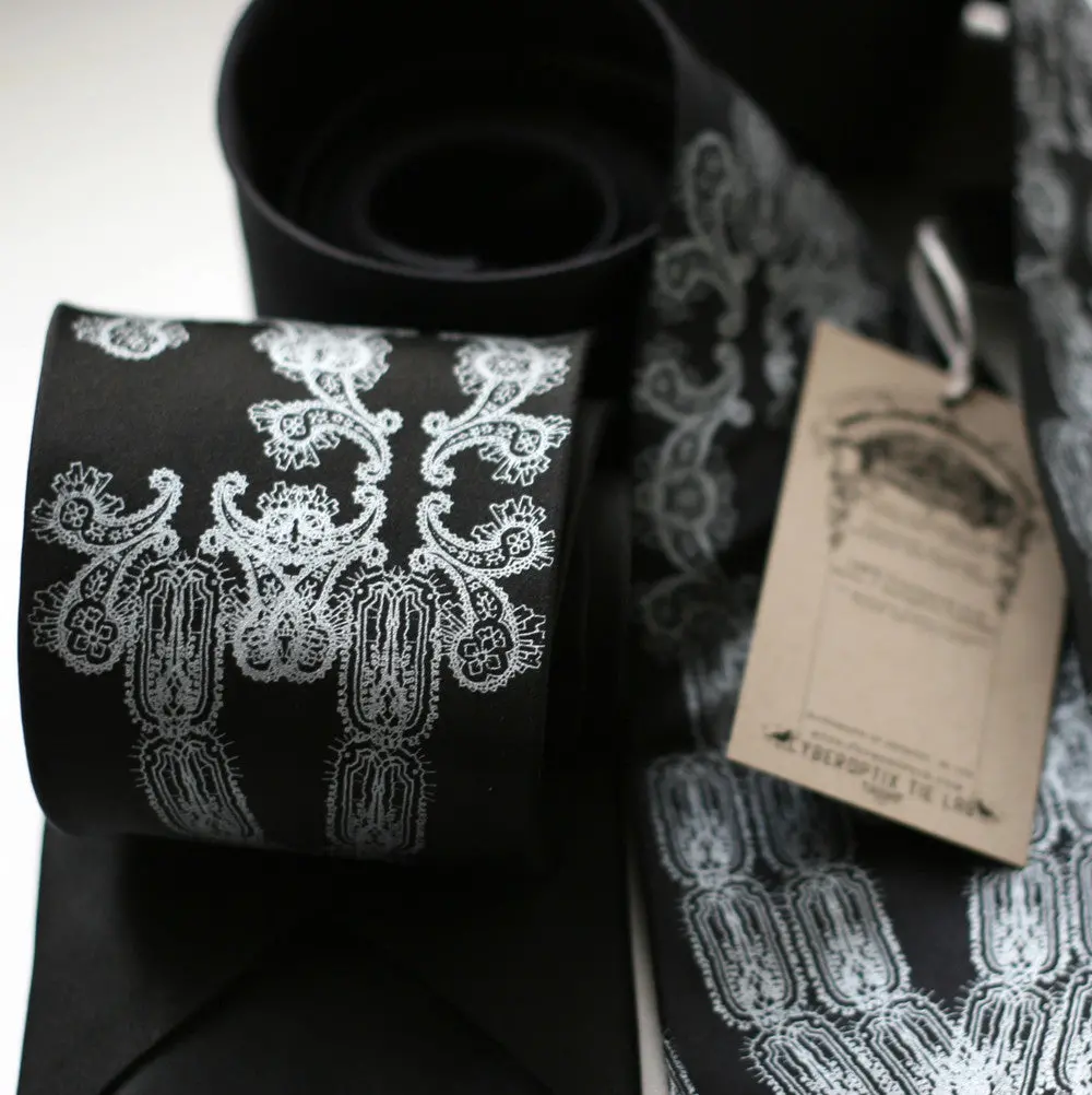 Bubonic Plague Paisley Silk Necktie, Plaguesley Print 1