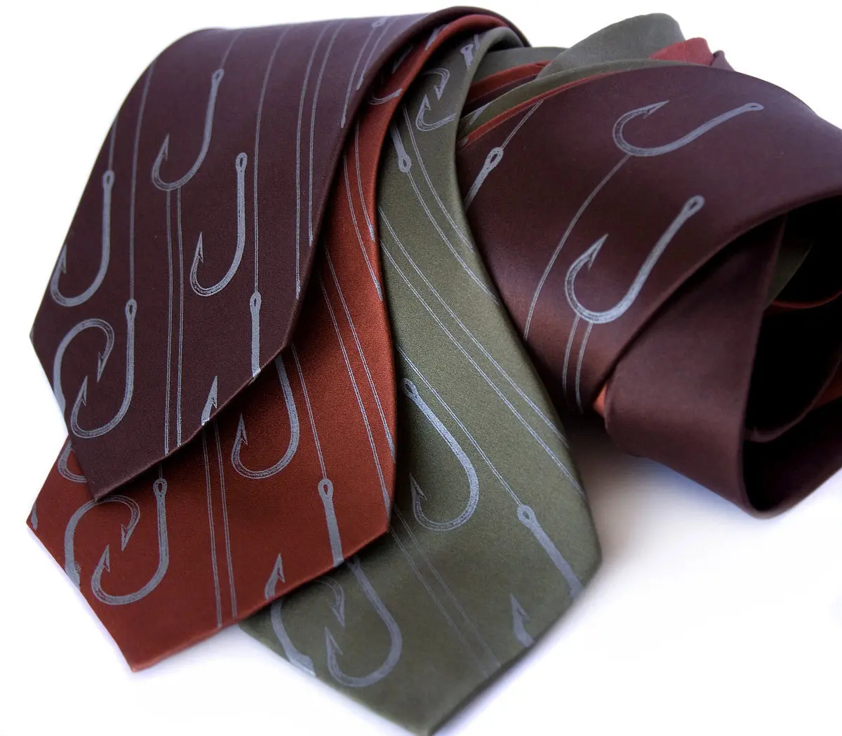 Fishing Silk Necktie. Playing Hooky Tie 2