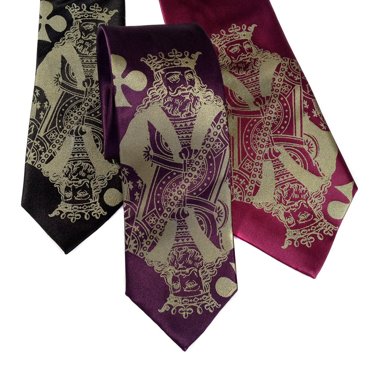 Playing Card Silk Necktie. "Poker Face" King Tie 1