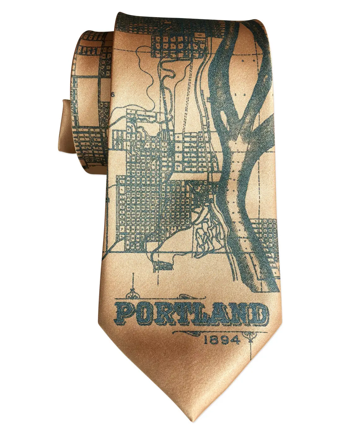 Portland Oregon Map Necktie, Pacific Northwest Tie 7