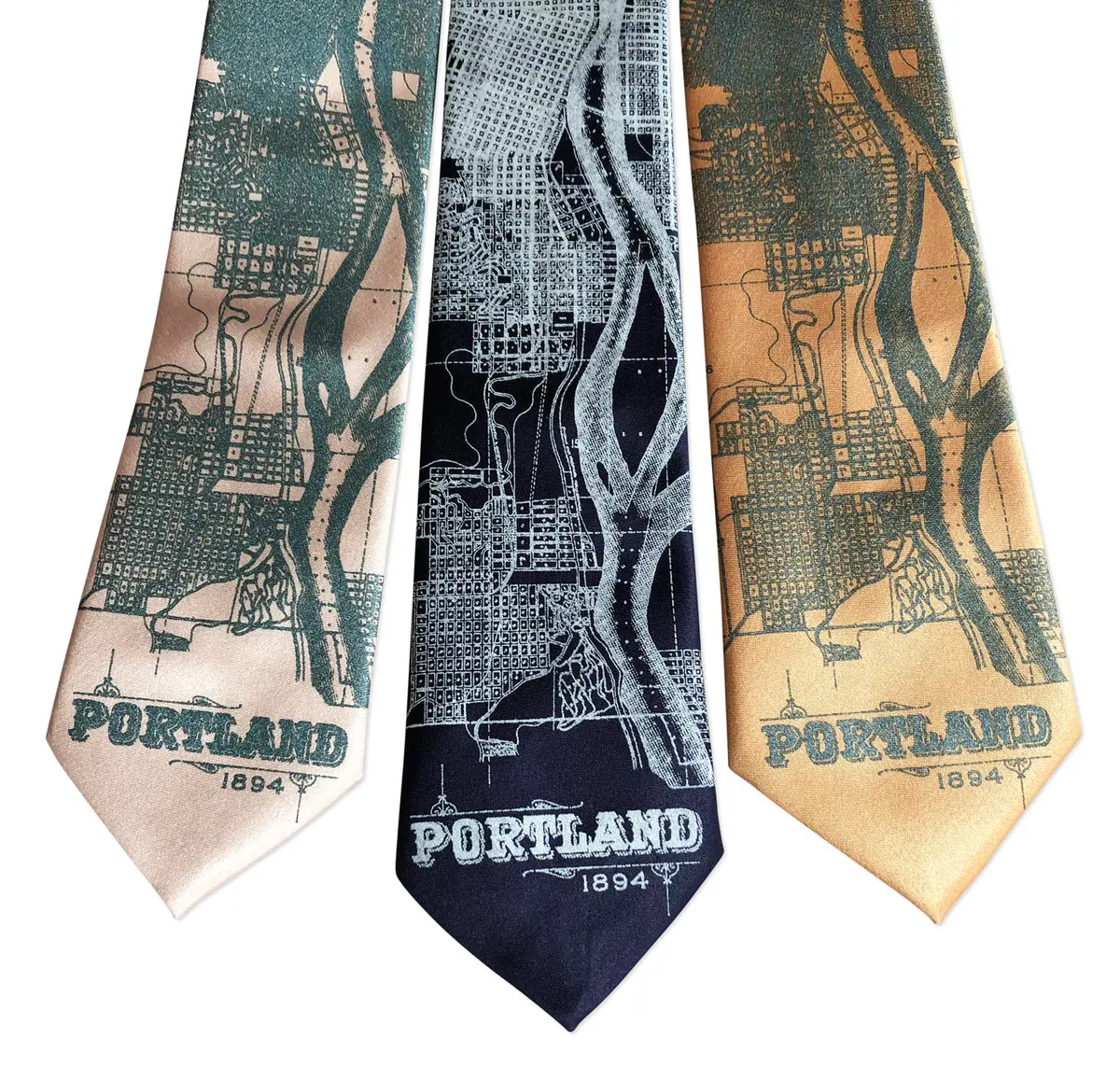 Portland Oregon Map Necktie, Pacific Northwest Tie 5