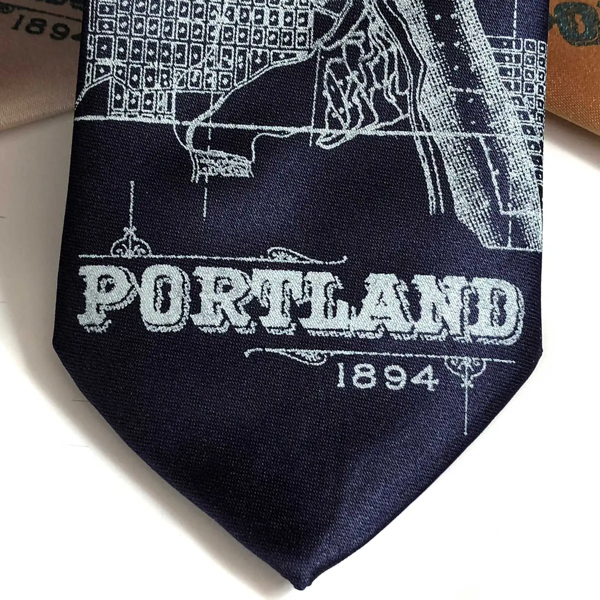 Portland Oregon Map Necktie, Pacific Northwest Tie 4