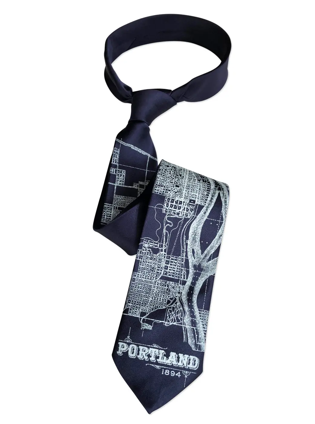 Portland Oregon Map Necktie, Pacific Northwest Tie 3