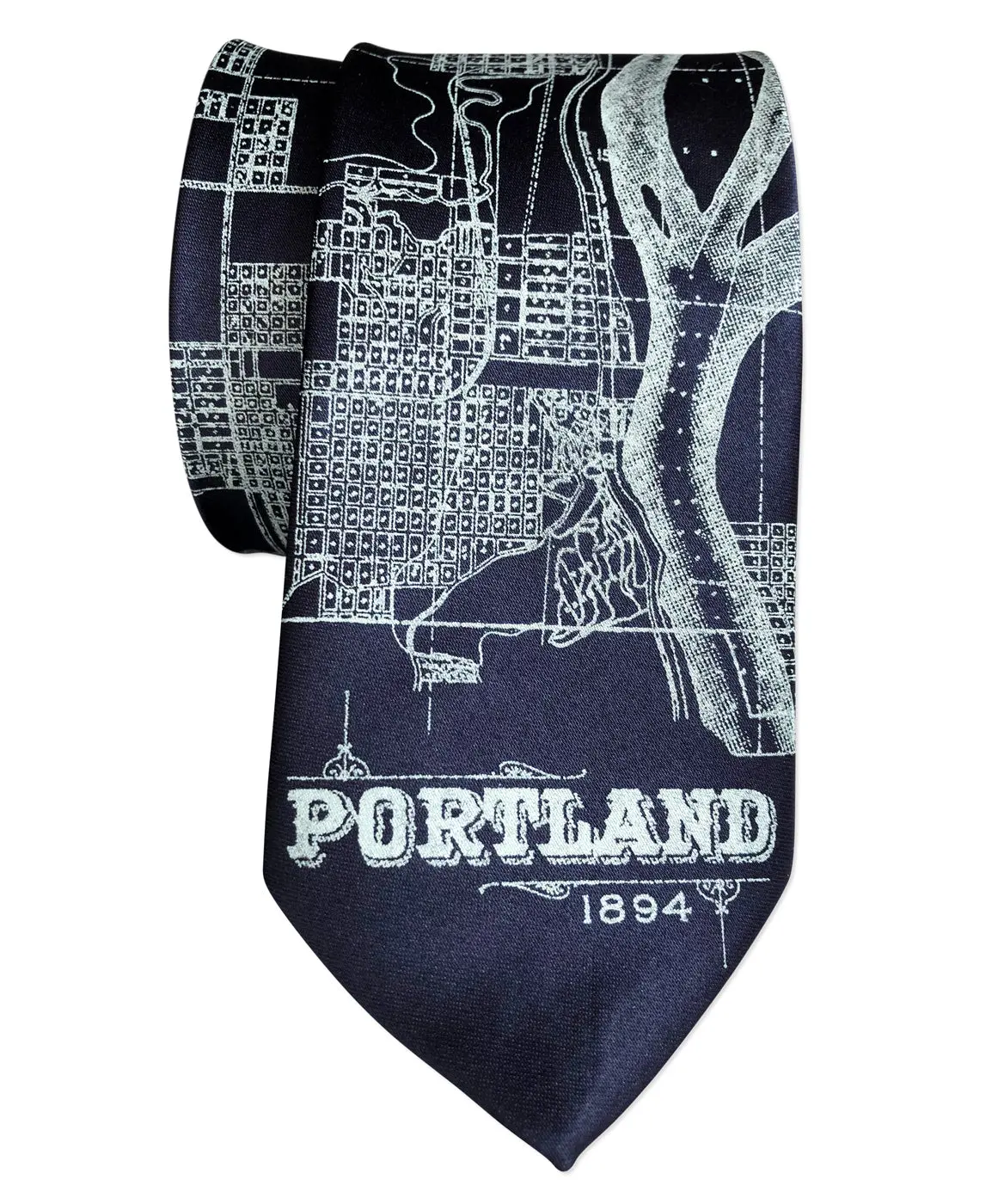 Portland Oregon Map Necktie, Pacific Northwest Tie 8