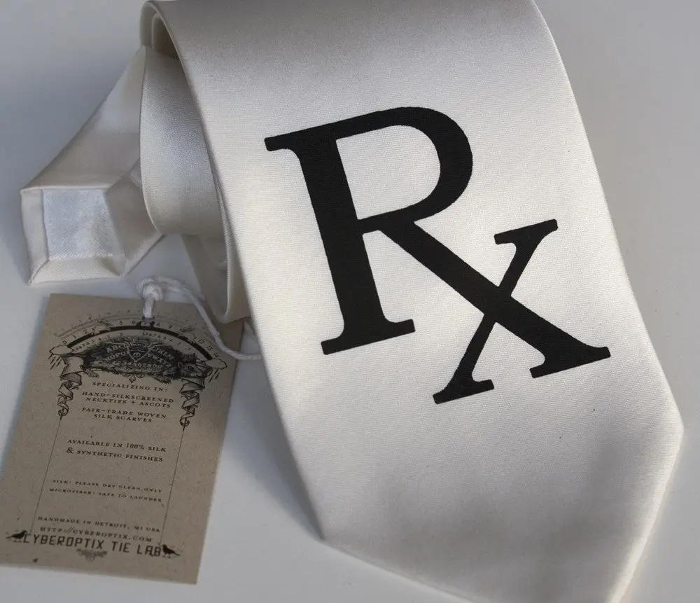 Prescription Necktie, Pharmacist Rx Tie 2