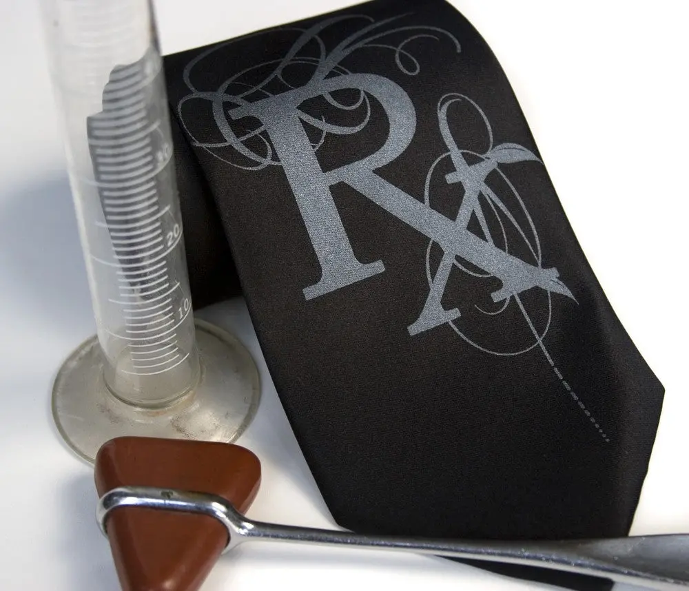 Prescription Rx Necktie, Fancy Flourish 1