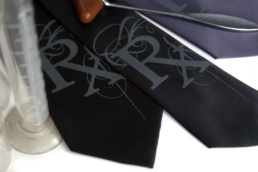 Prescription Rx Necktie, Fancy Flourish 2