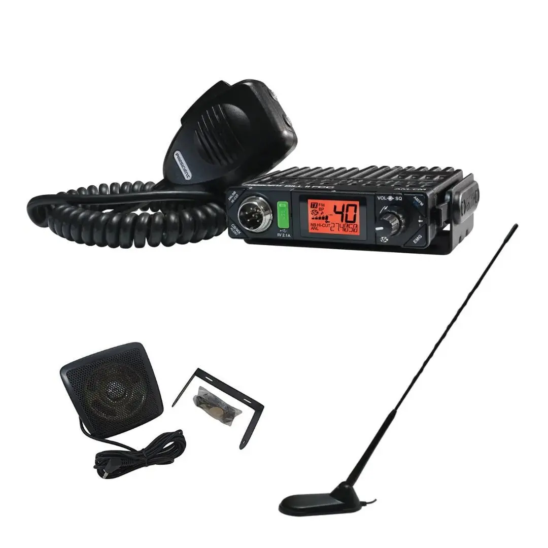 President Bill Ii Fcc Am/Fm Compact Cb Radio, Virginia Cb Antenna, 3 Inch External Speaker Combo 1