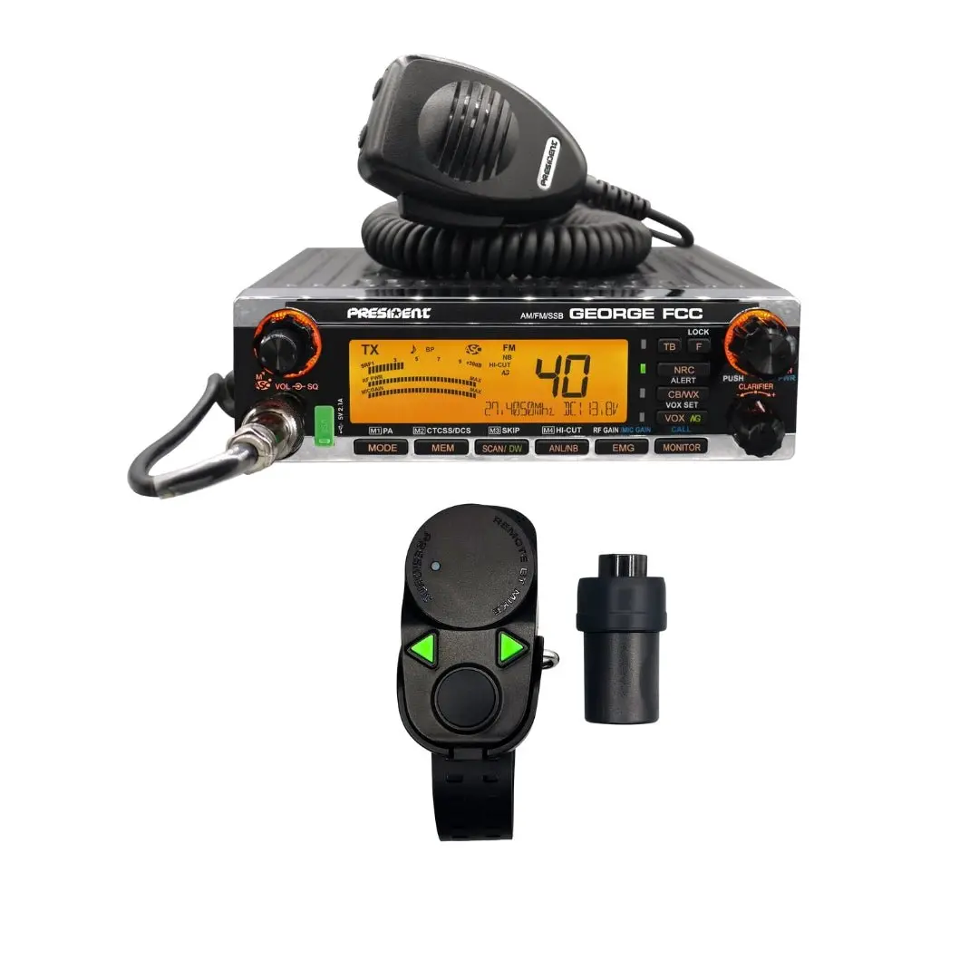 President George Fcc Am/Fm Cb Radio, President Bt Mike Bluetooth Cb Radio Microphone Combo 1