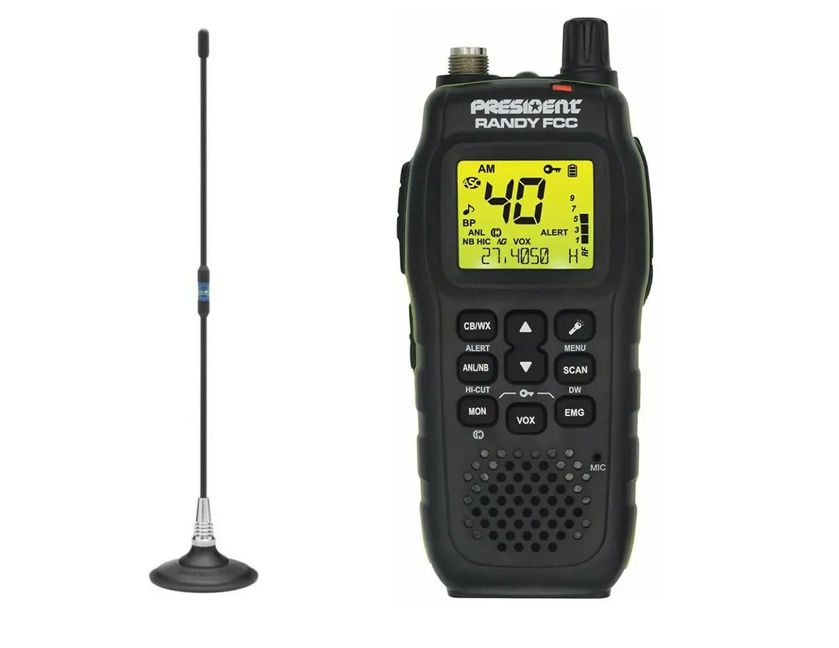 President Handheld Cb Radio - Randy 40 Channel {Combo Kit} W/Florida Magnet Mount & Antenna 1