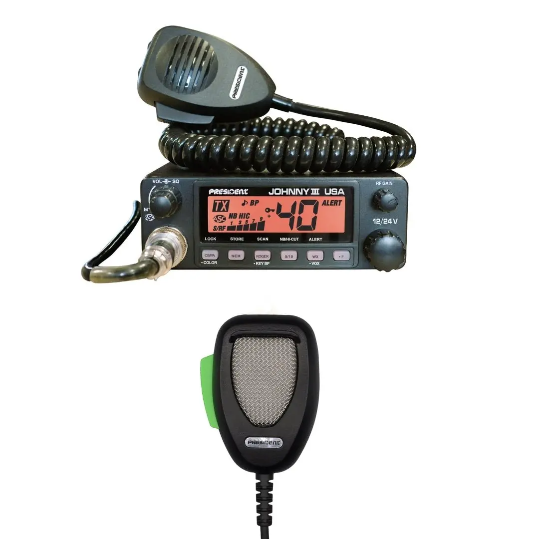 President Johnny Iii Cb Radio, President Digimike 6 Pin Noise Reducing Microphone, Combo 1