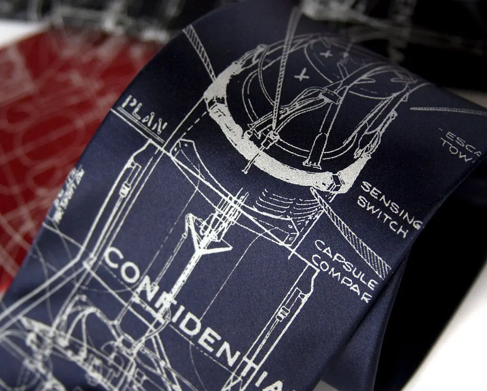 Project Mercury Necktie. Nasa Space Program Tie 2