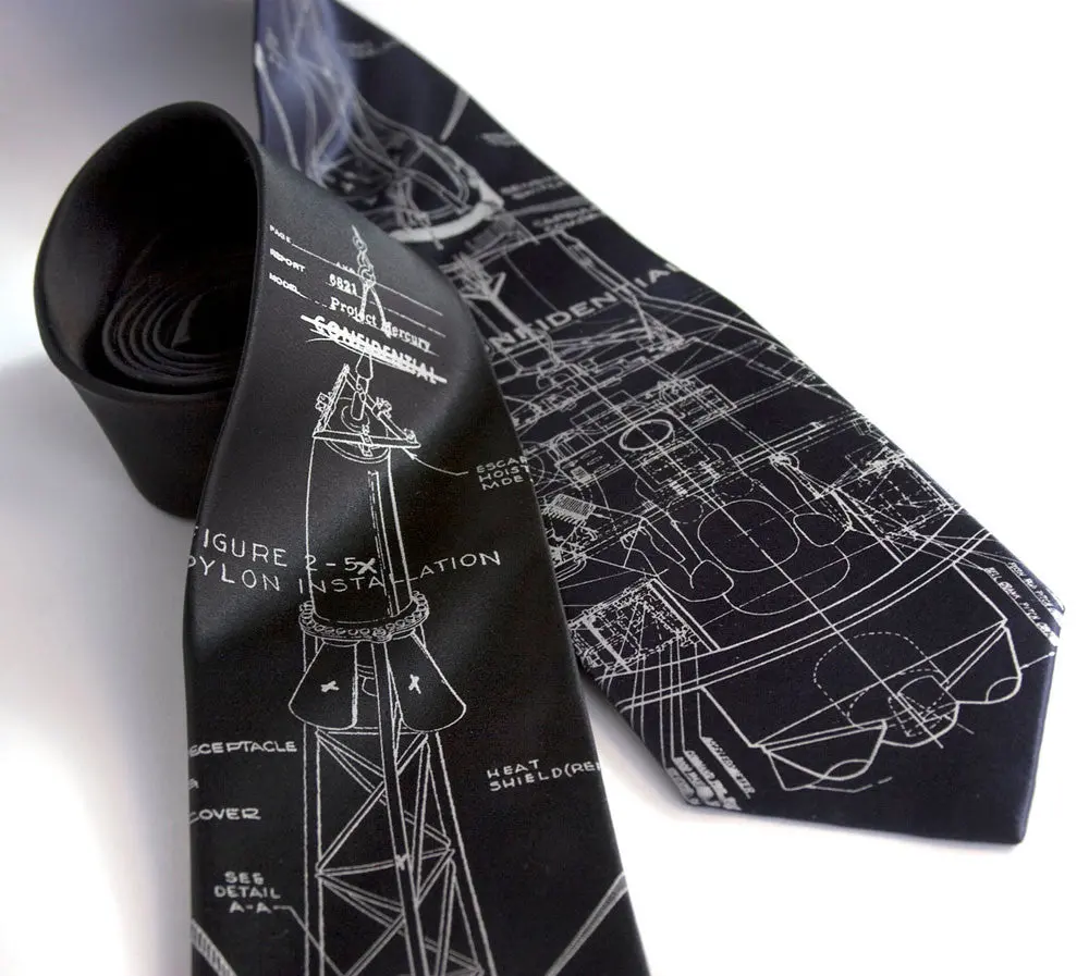 Project Mercury Necktie. Space Exploration Silk Necktie 1