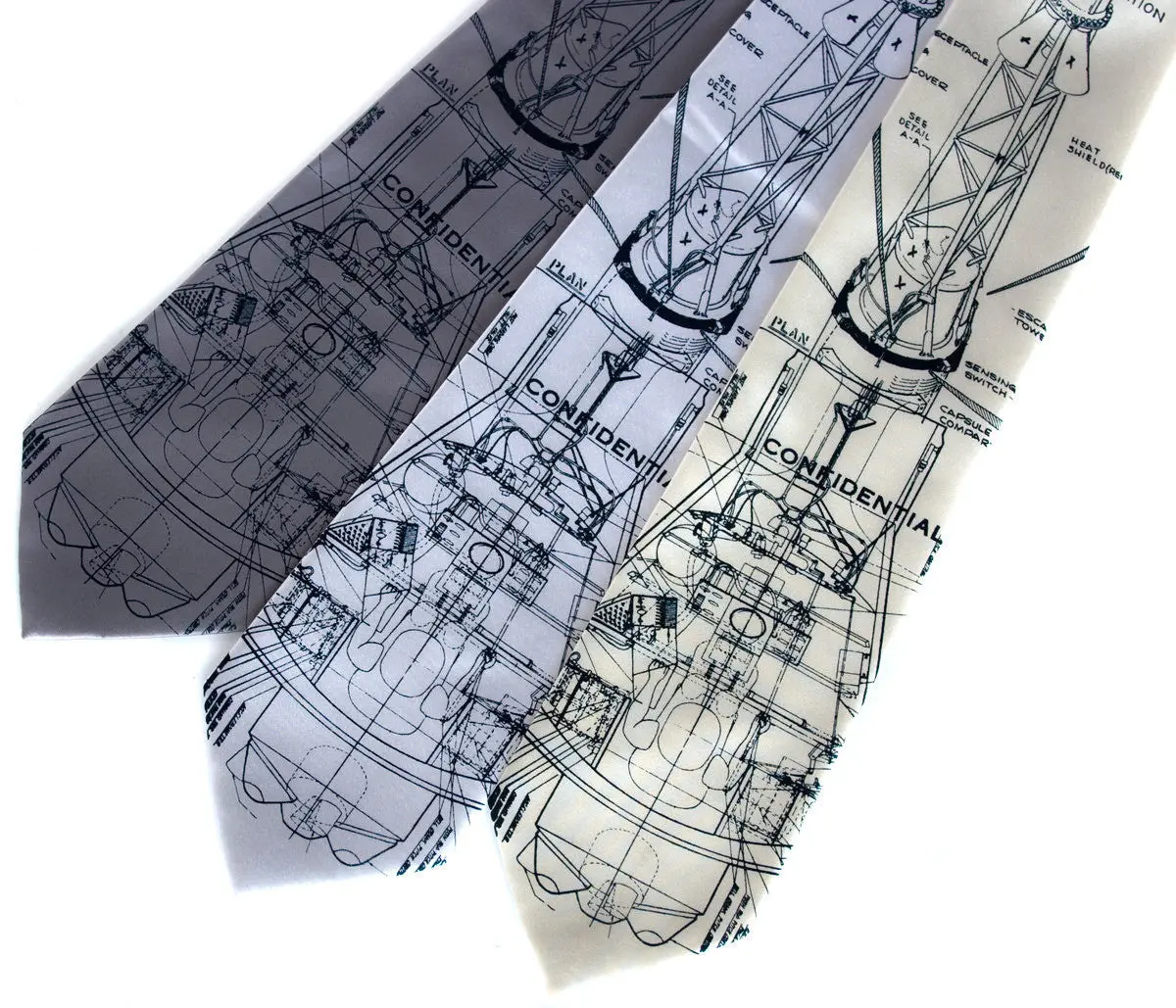 Project Mercury Necktie. Nasa Space Program Tie 1