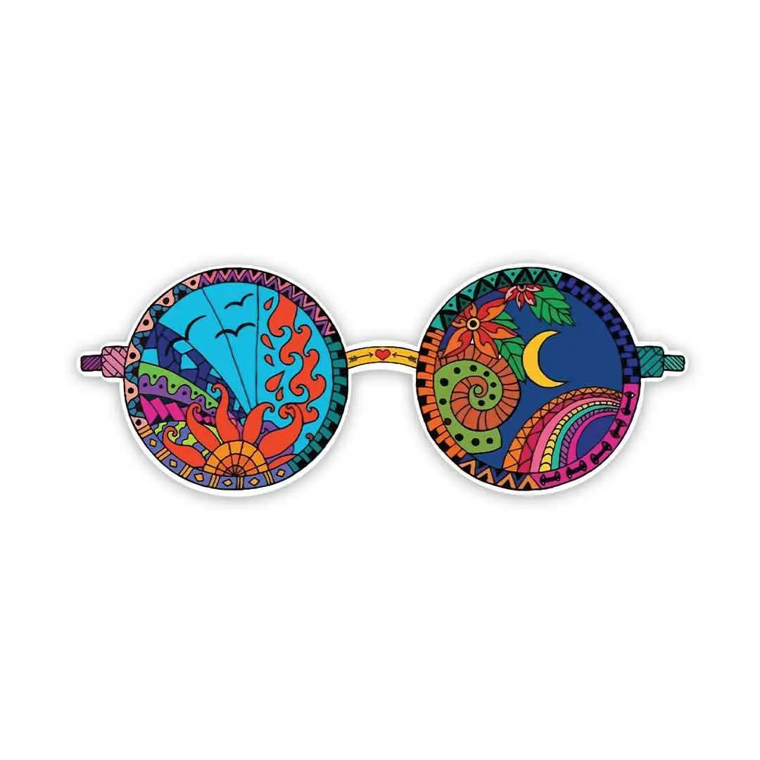 Psychedelic Glasses Sticker 1