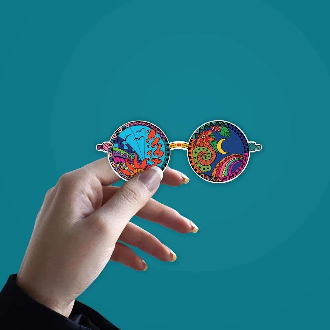 Psychedelic Glasses Sticker 2