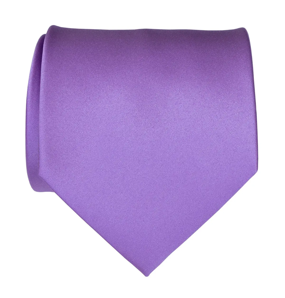 Purple Necktie. Solid Color Satin Finish Tie, No Print 1