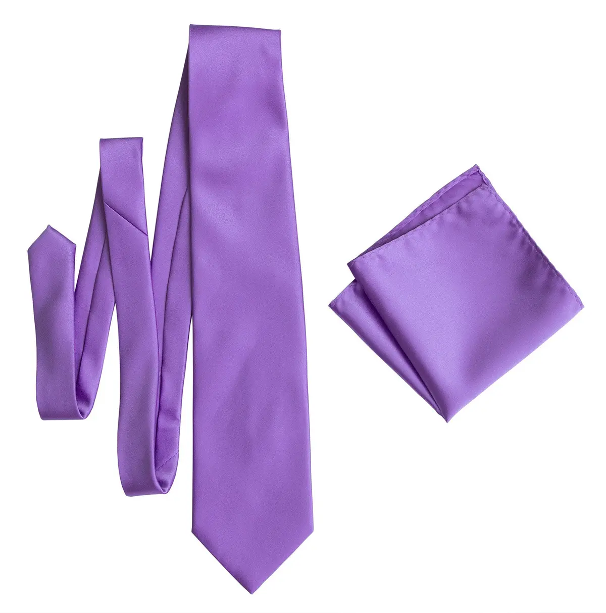 Purple Necktie. Solid Color Satin Finish Tie, No Print 6