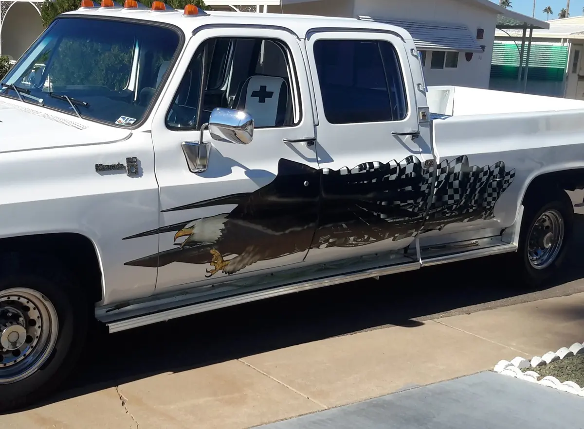 Bald Eagle Racing Flag Decal Set — Tribal Spear Truck Graphics 2
