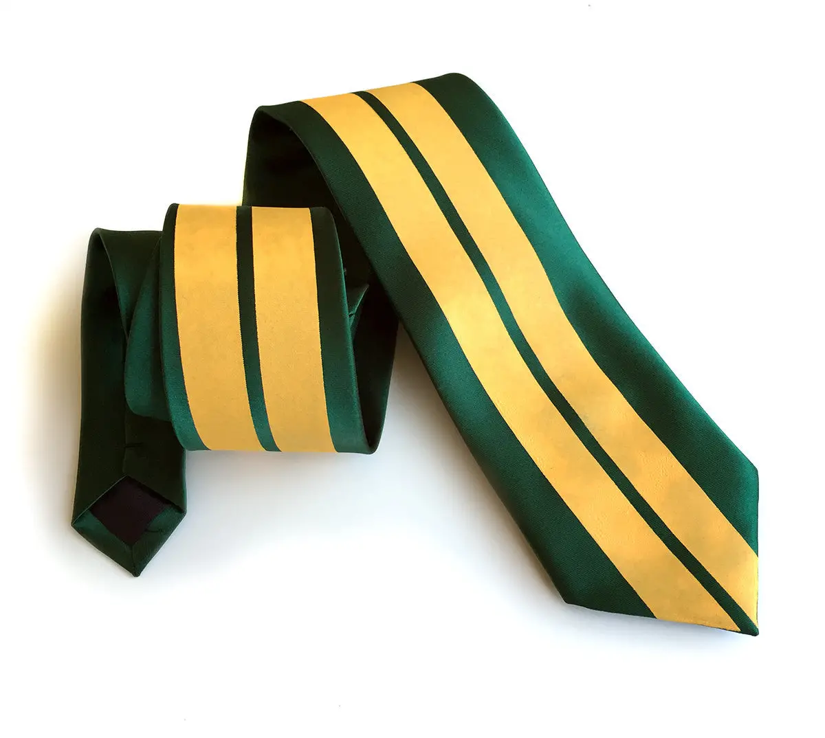Racing Stripes: British Racing Green Microfiber Necktie 2