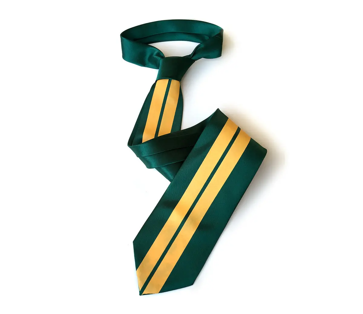 Racing Stripes: British Racing Green Silk Necktie 1