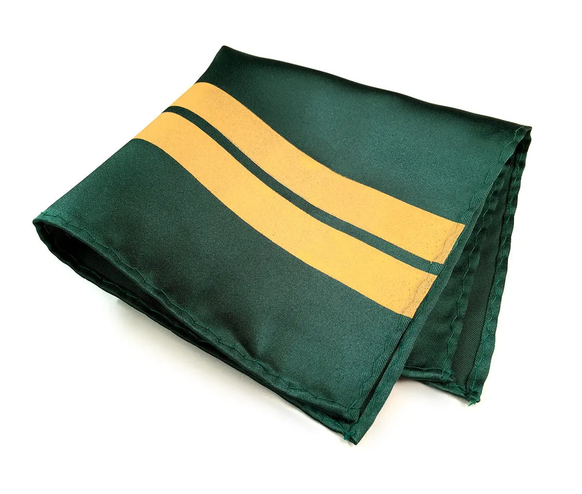Racing Stripes: British Racing Green Microfiber Pocket Square 1