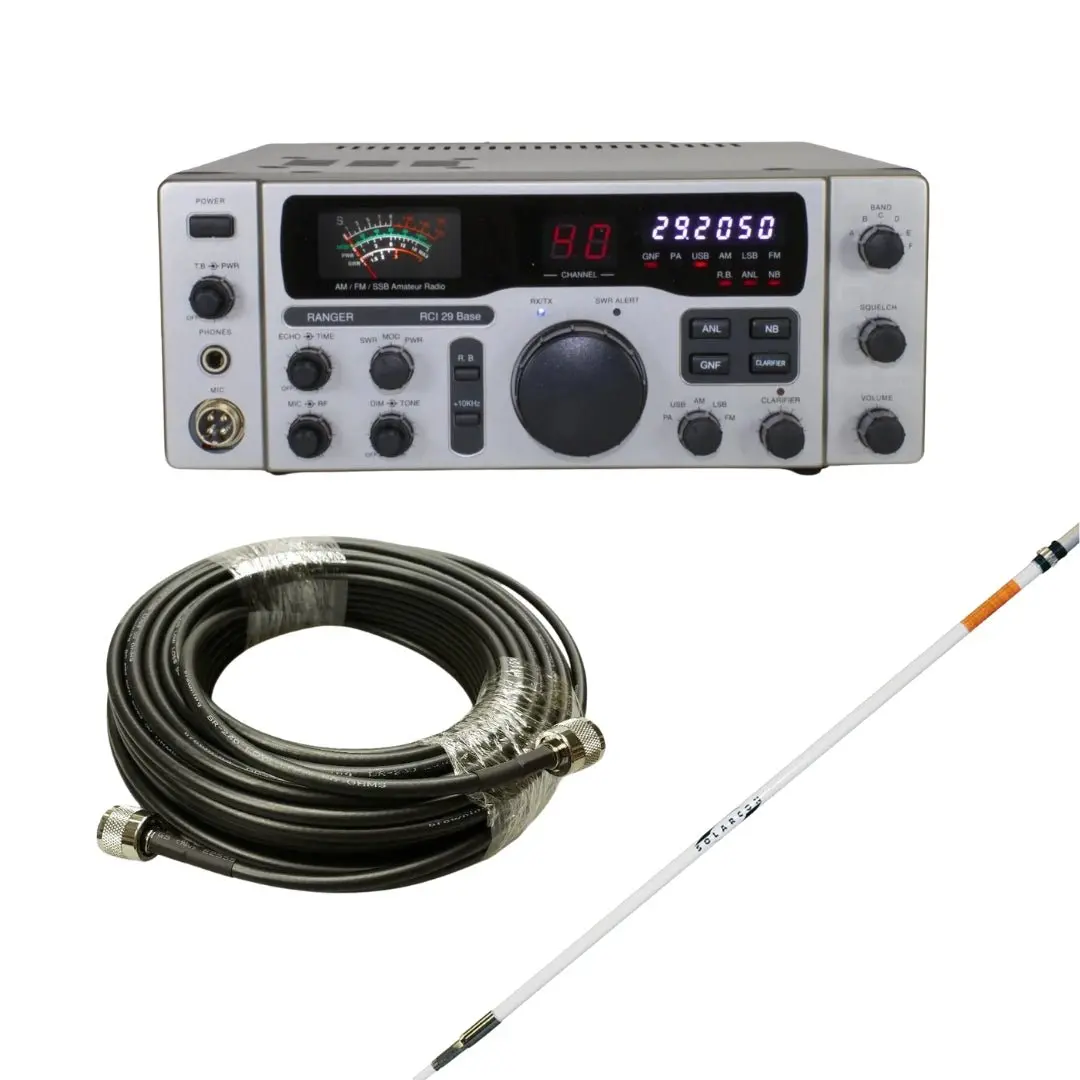 Ranger Rci-29 Base Station 10 Meter Radio, Solarcon A-99 Base Station Antenna, Tram Browning Br 240 Lmr240 Type 100Ft Ham Radio Base Coax Cable, Combo 1
