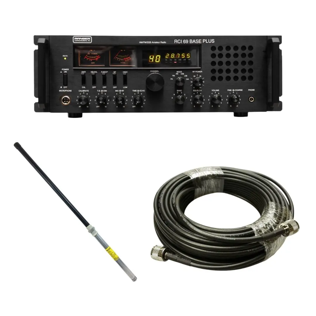 Ranger Rci-69 Base Plus Plus 10 Meter Radio, Procomm Pt-3 Portable No Ground Base Station Antenna, Tram Browning Br 240 Lmr240 Type 50Ft Coax, Combo 1